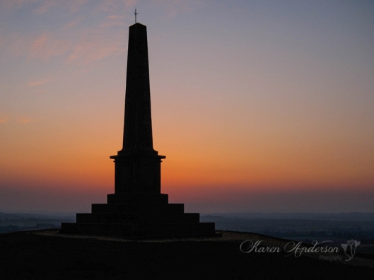 War memorial at sunset